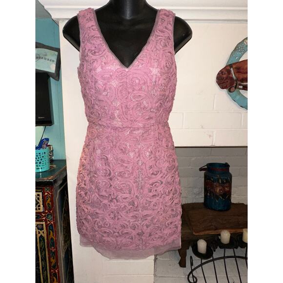 NWT BCBG MAX AZRIA $338 MARISSA LACE DRESS IN DUSTY LAVENDER 2 - Picture 5 of 9